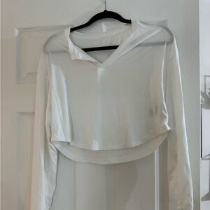 Women's White Long Sleeve Top